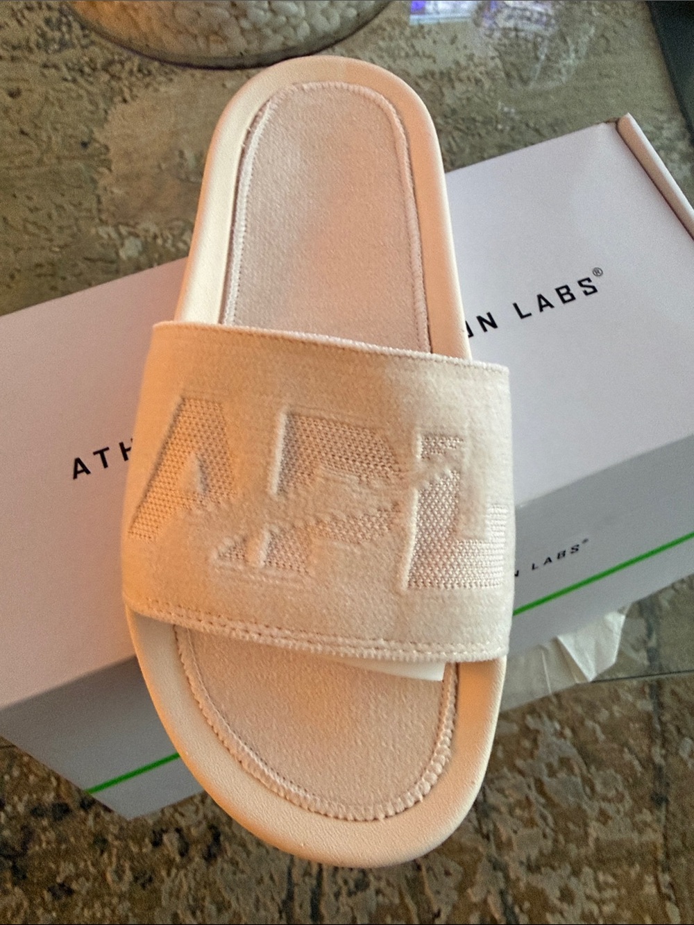 NIB APL Cream Slide Sandal-7